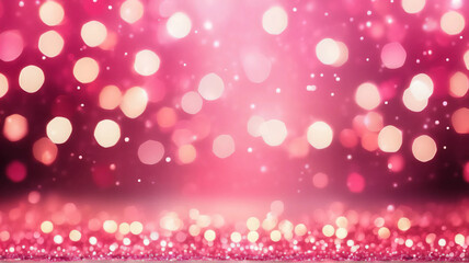 Ethereal Pink and White Bokeh Light Background

