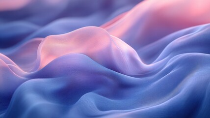 Obraz premium Ethereal Fabric Waves in Soft Pink and Blue Tones for Backgrounds