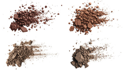 Natural Dark Brown Powder on White Background