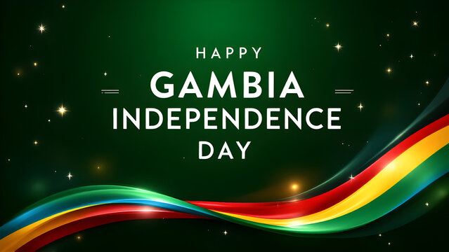 Independence day of Gambia illustration for greeting card, flyer, cards, poster design.