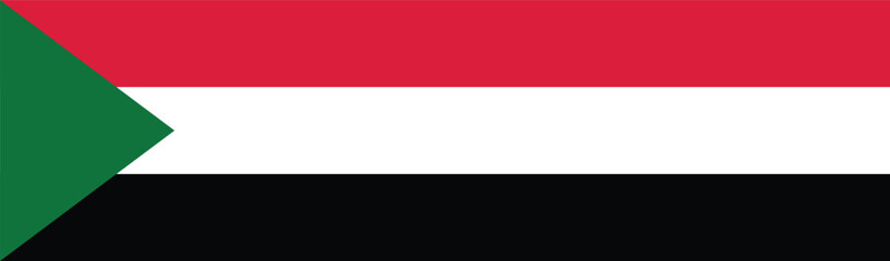 Fototapeta premium Flag of Sudan. Sudan flag long banner digital vector illustration