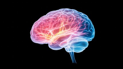 Illuminated Human Brain Anatomy.