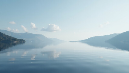 Calm Lake Reflection, Minimalist Landscape (16:9)