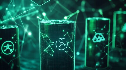 Futuristic Data Storage: Secure Green Cylinders in a Network