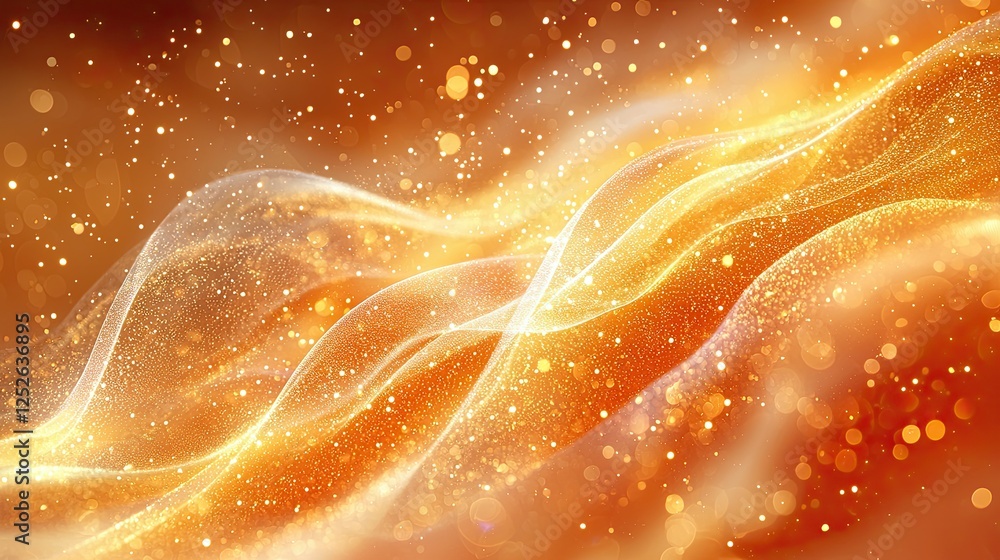 Poster golden abstract waves of light and color create a dynamic and captivating visual experience in a war