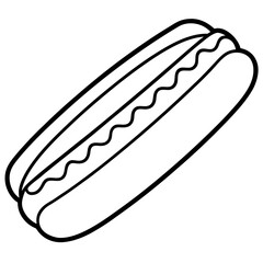 Simple Hot Dog Line Drawing for Vectors