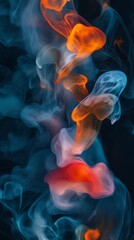 Fototapeta premium Colorful abstract smoke with swirling patterns, vibrant design concept