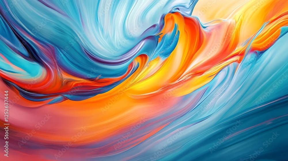 Aufkleber vibrant abstract swirling colors in motion, digital artwork. artistic expression and creativity conc