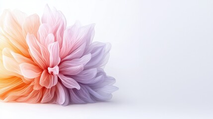 Fototapeta premium Colorful dahlia flower close-up on white background. Possible use for greeting cards, floral design