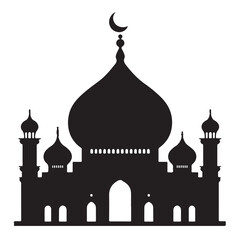 A Silhouette of a Minimalist Mosque for Islamic and Cultural Projects