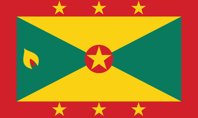 Grenada flag official colors and proportion digital vector illustration.