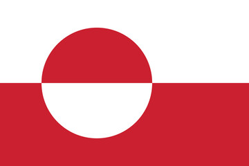 Greenland flag official colors and proportion digital vector illustration. © Flag