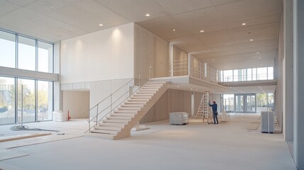 Modern Office Building Under Construction.