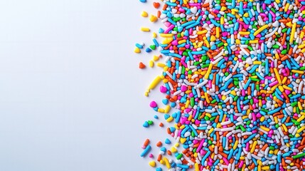 Fototapeta premium Colorful Sprinkles On White Background