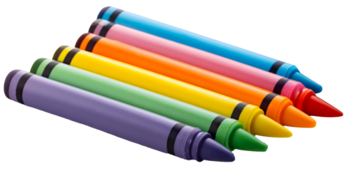 colorful crayons isolated on white background