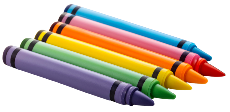 colorful crayons isolated on white background