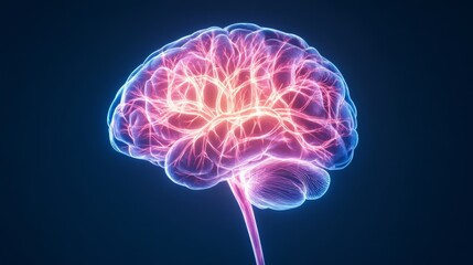 Illuminated Human Brain Anatomy.