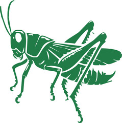 Grasshopper Silhouette or Grasshopper Icon On White Background. The Best Grasshopper Icon or Silhouette on White Background. Isolated Vector Animal Template for Logo Company, Icon, Symbol etc.