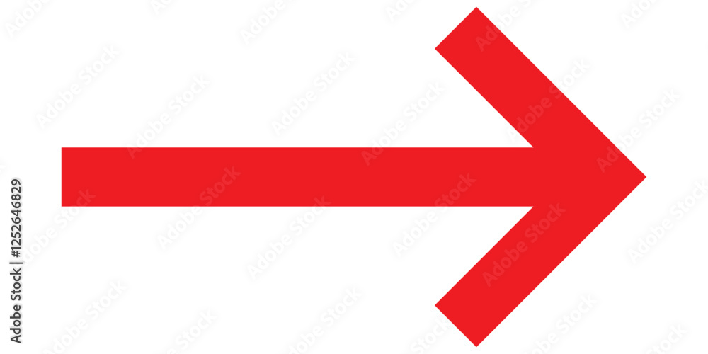 Poster long arrow icon. vector trendy long arrow. red horizontal long arrow vector. red long arrow pointing