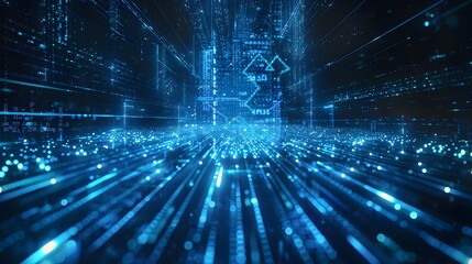 abstract blue background with network of polygons