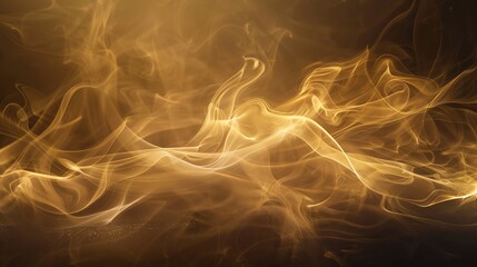 Fototapeta premium Abstract background with swirling, luminous, golden smoke-like shapes.