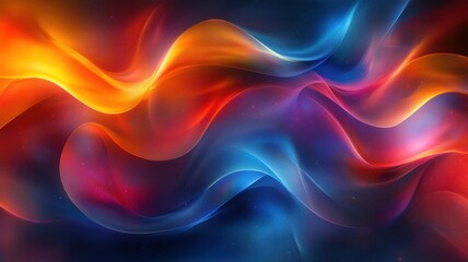 Obraz premium Vibrant Abstract Waves in Bold Colors of Red, Blue, and Orange
