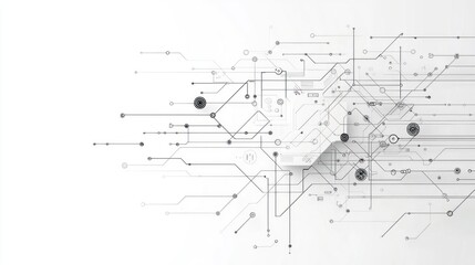 Obraz premium Abstract Geometric Design With Lines And Shapes On White Background