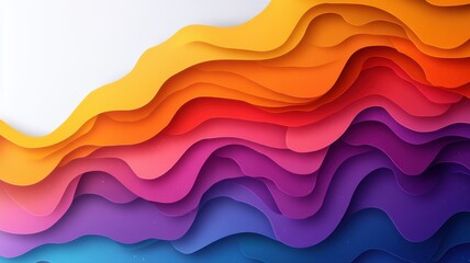 Fototapeta premium Colorful Waves of Paper Design for Creative Background or Texture