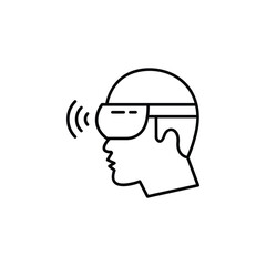 Virtual reality (VR) glass icon - flat design