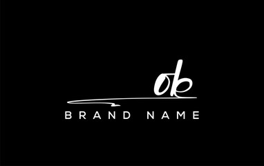 OB letter beauty handwriting vector logo.