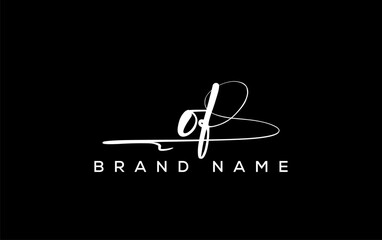 OF letter beauty handwriting vector logo.