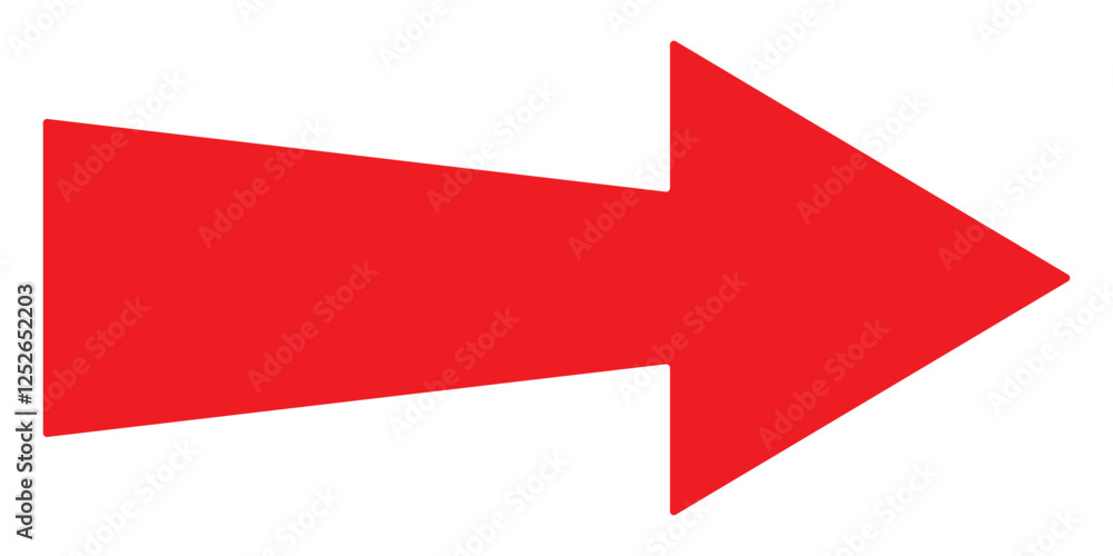 Aufkleber long arrow icon. vector trendy long arrow. red horizontal long arrow vector. red long arrow pointing