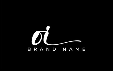 OI letter beauty handwriting vector logo.