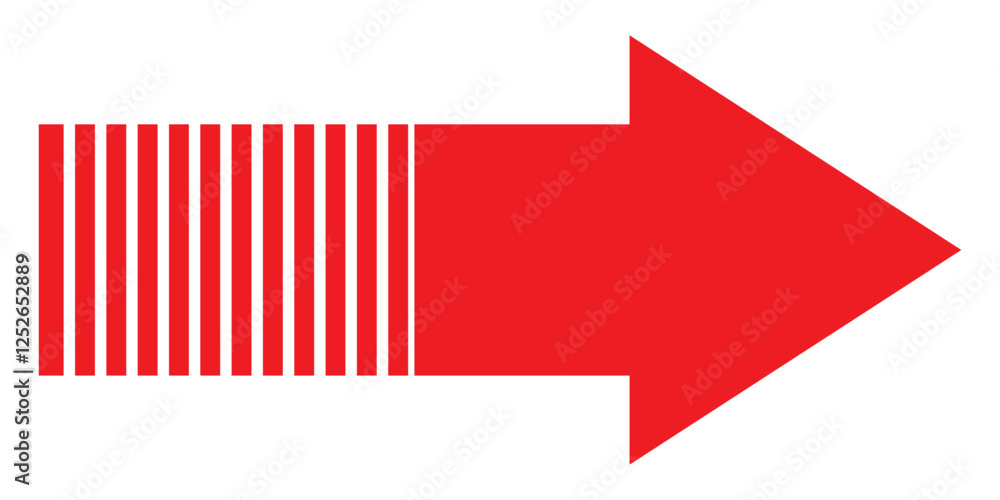 Poster long arrow icon. vector trendy long arrow. red horizontal long arrow vector. red long arrow pointing