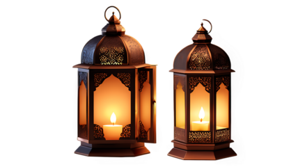 Arabic ramadan lantern isolated on transparent background