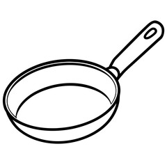 Simple Kitchenware Line Art Frying Pan
