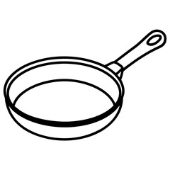 Simple Kitchenware Line Art Frying Pan