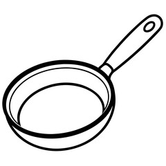 Simple Kitchenware Line Art Frying Pan