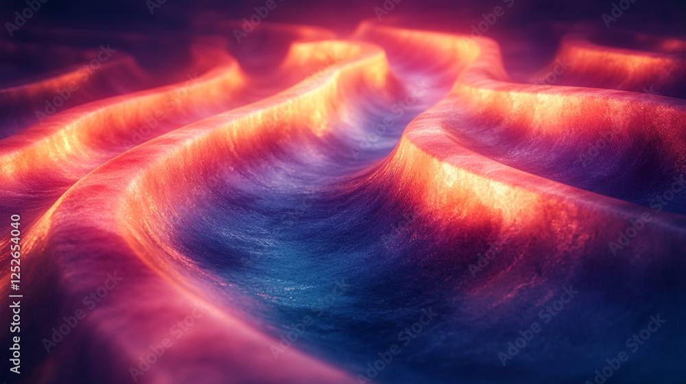 Poster abstract red blue wavy texture background digital art design illustration waves curve color style
