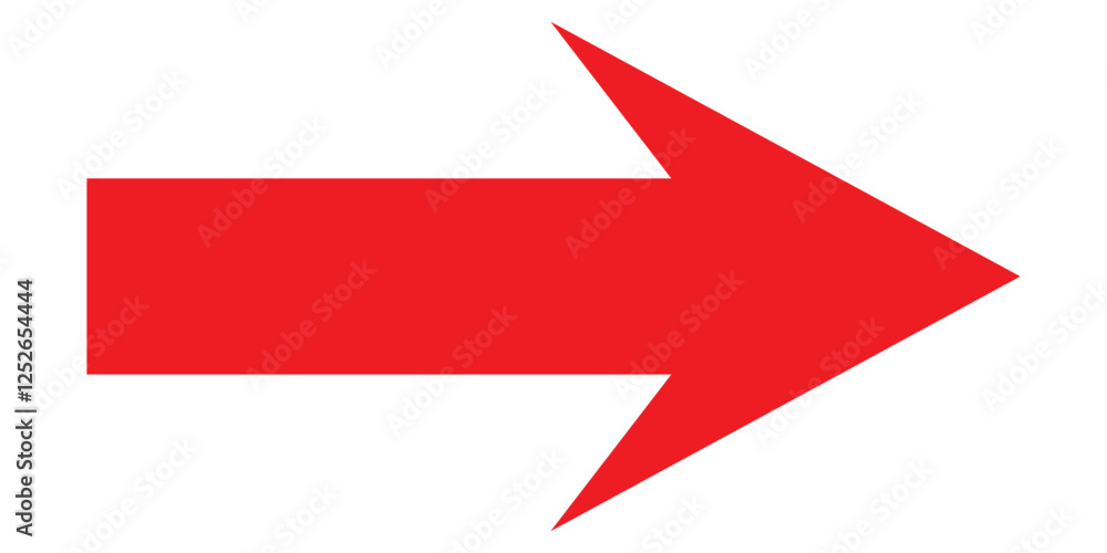 Poster long arrow icon. vector trendy long arrow. red horizontal long arrow vector. red long arrow pointing