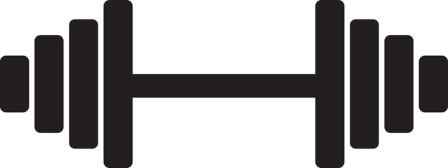 Gym Barbell Icon Silhouette Vector Art for Fitness Branding