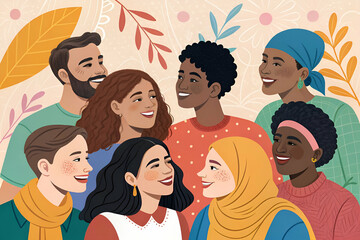 Diverse Group Of People Smiling Together which contains Diverse people of