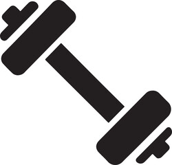 Dumbbell Icon Vector – Simple Black Silhouette for Gym and Fitness Designs