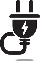 Simple Electric Plug Symbol – Vector Silhouette 