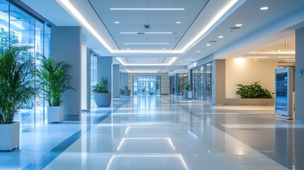 A smart building with automated lighting, temperature, and security.