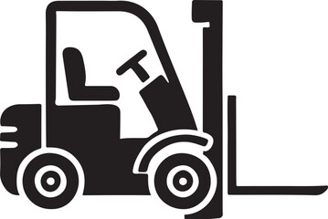 Industrial Forklift Silhouette Vector Illustration