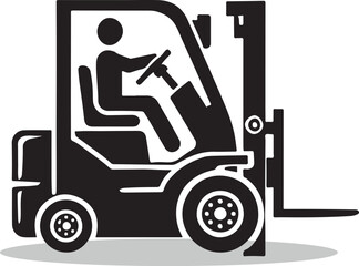 Industrial Forklift Silhouette Vector Illustration