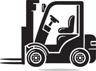 Industrial Forklift Silhouette Vector Illustration