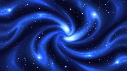 Fototapeta premium Blue cosmic swirl, starry background, space texture, design element
