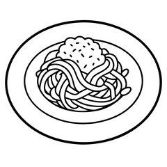 Spaghetti Bowl Line Art A Vector Approach